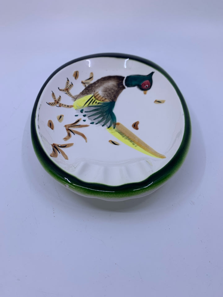 VTG PHEASANT OVAL ASHTRAY.