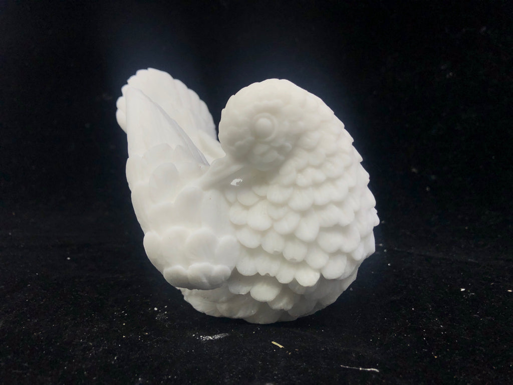 WHITE STONE CARVED BIRD-MADE IN ITALY.