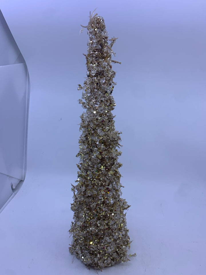 CRYSTAL AND GOLD CHRISTMAS TREE.