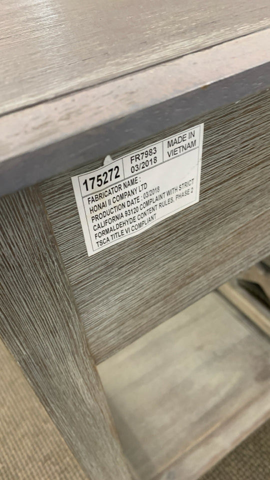 GRAY FARMHOUSE STYLE TALL NIGHTSTAND.