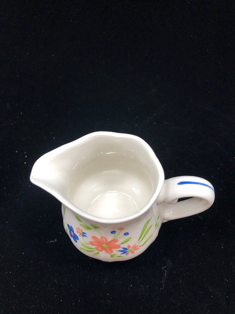 COUNTRY FRENCH IRONSTONE FLORAL CREAMER.