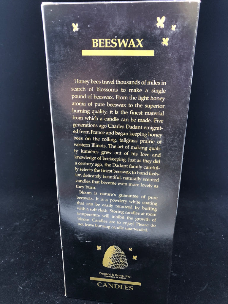 NIB BEESWAX TAPER CANDLE RED/GREEN.