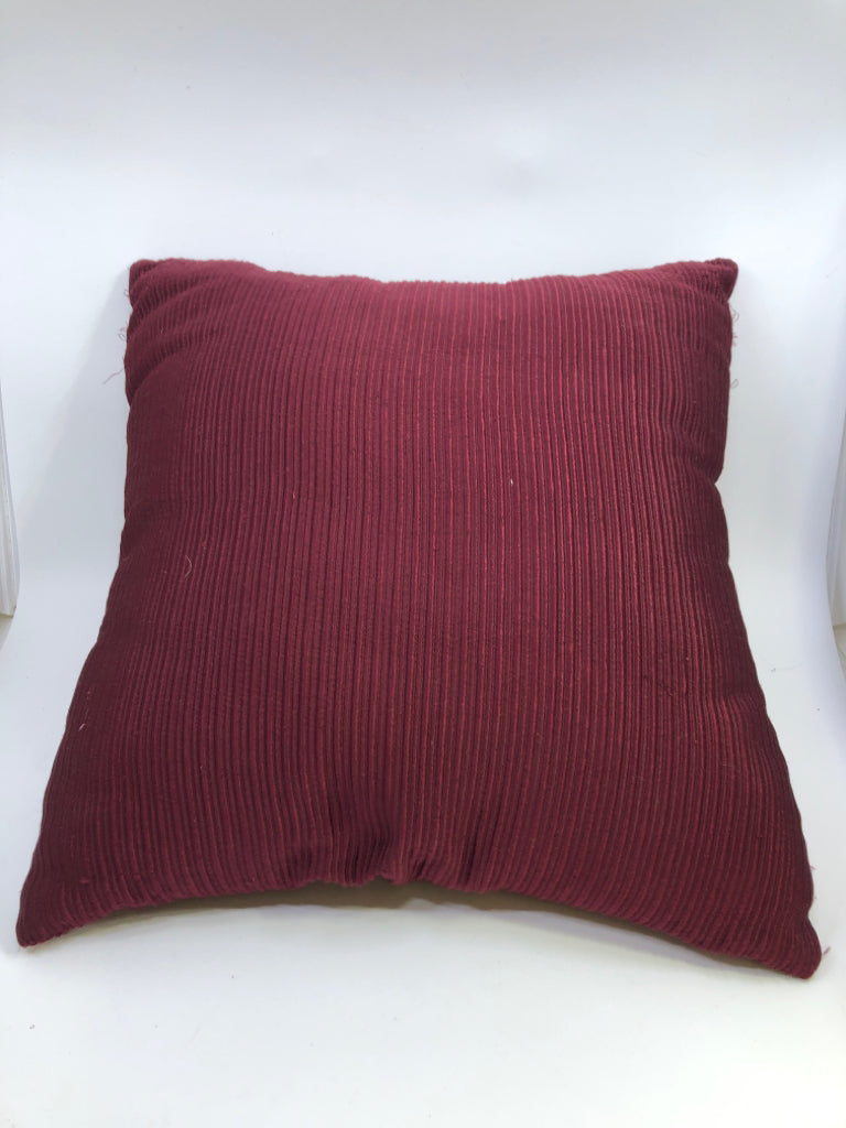 MAROON STRIPED PILLOW.