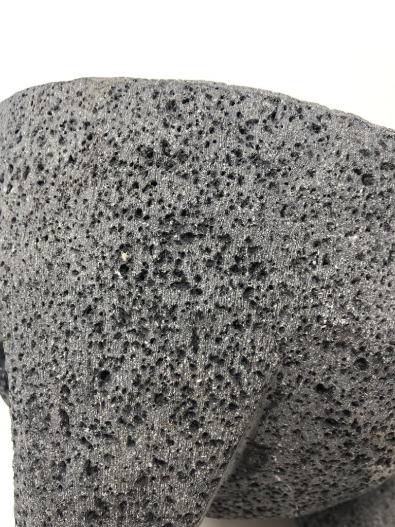 HEAVY STONE MOLCAJETE MORTAR+PESTLE.