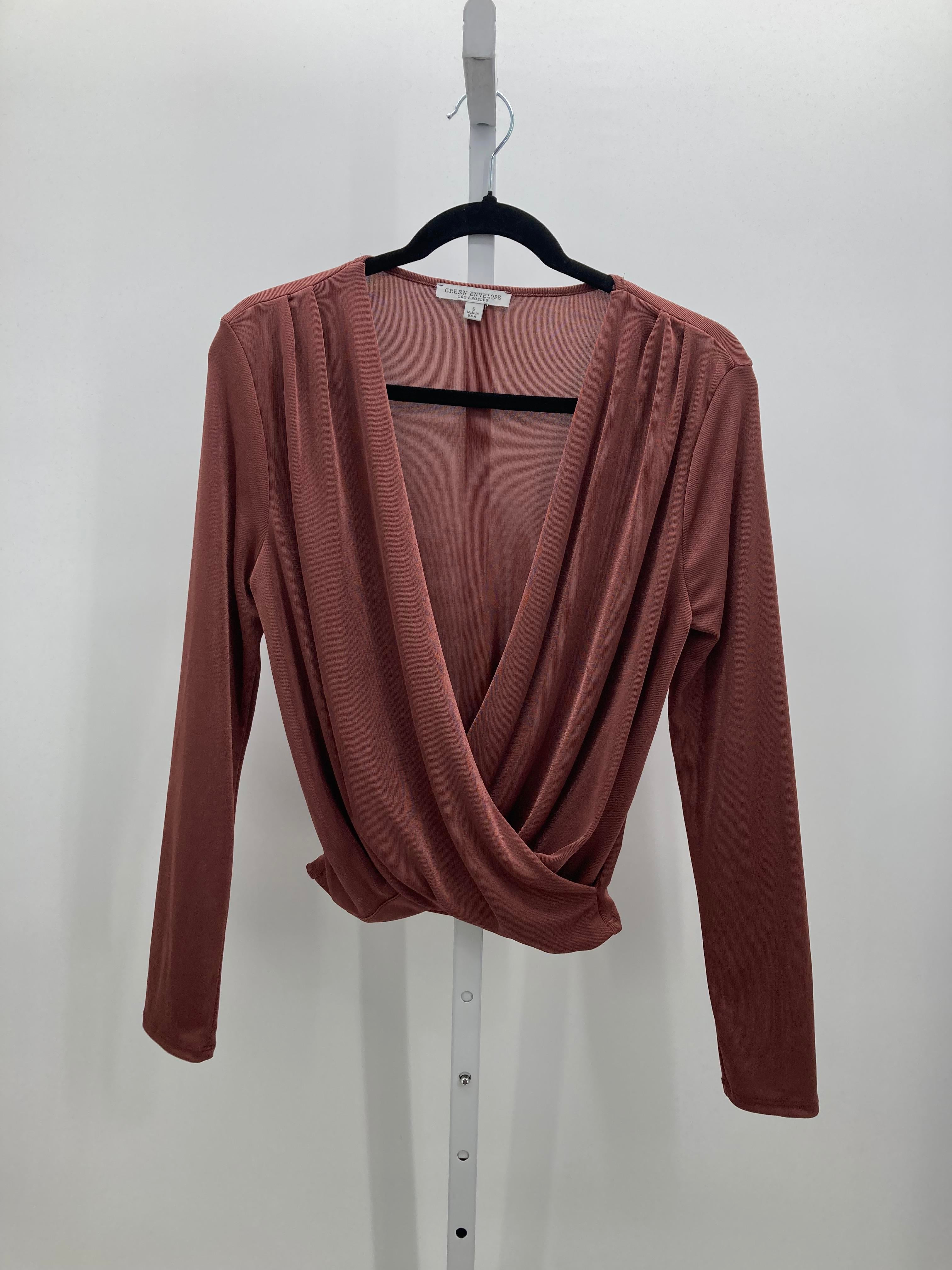 Green Envelope Size Small Misses Long Sleeve Shirt