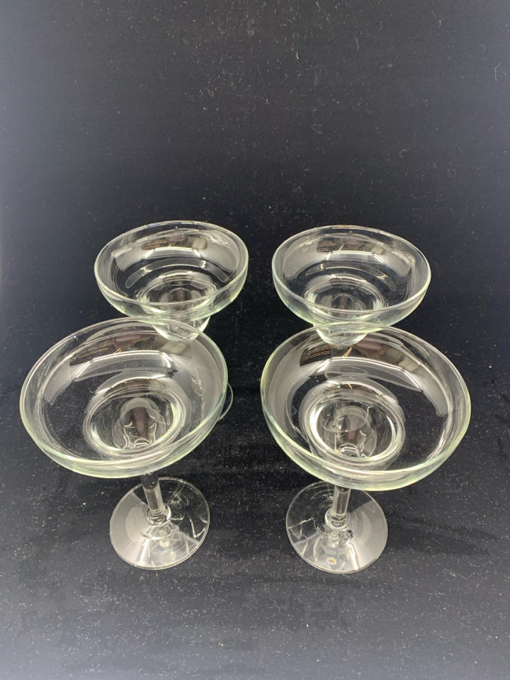 4 GLASS MARGARITA GLASSES.