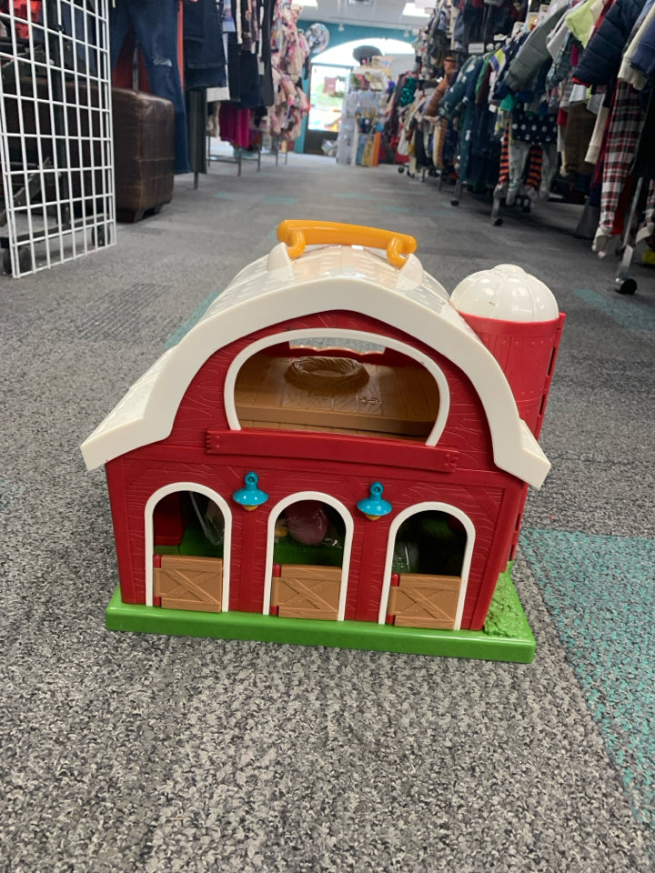 Battat Big Red Barn Animal Farm Playset Includes Farmer & 4 Animals
