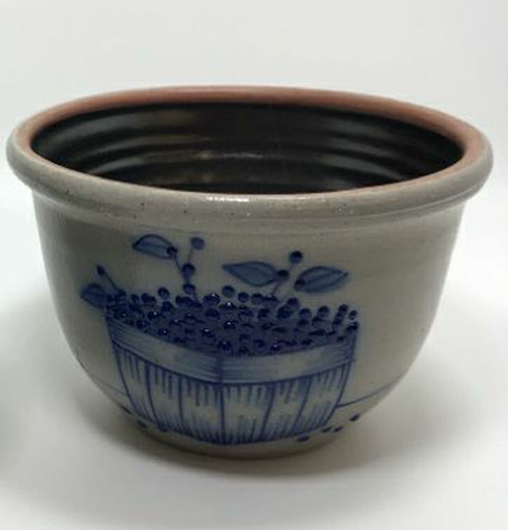 SALMON FALLS BLUEBERRY BASKET STONEWARE BOWL.