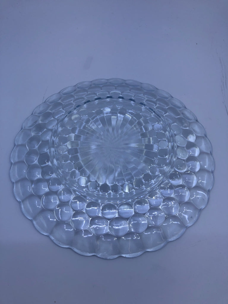 CLEAR BLUE BUBBLE PLATE.