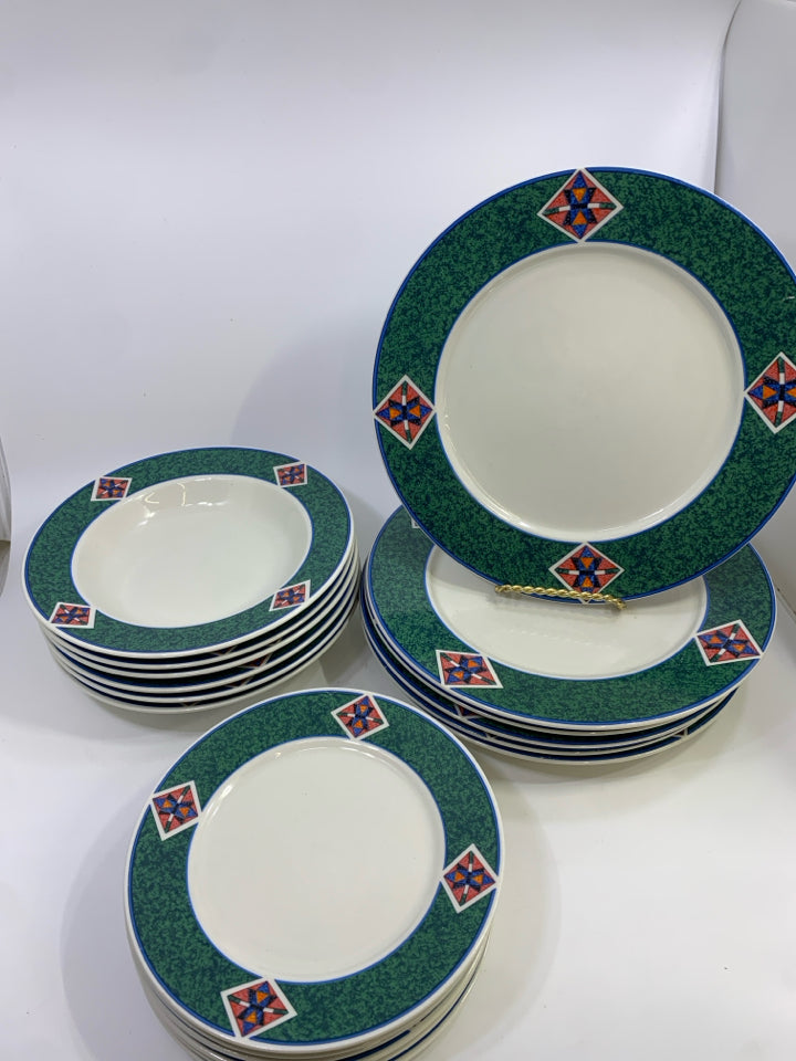 18PC LYNNS AVANEL STONEWARE SVC FOR 6.