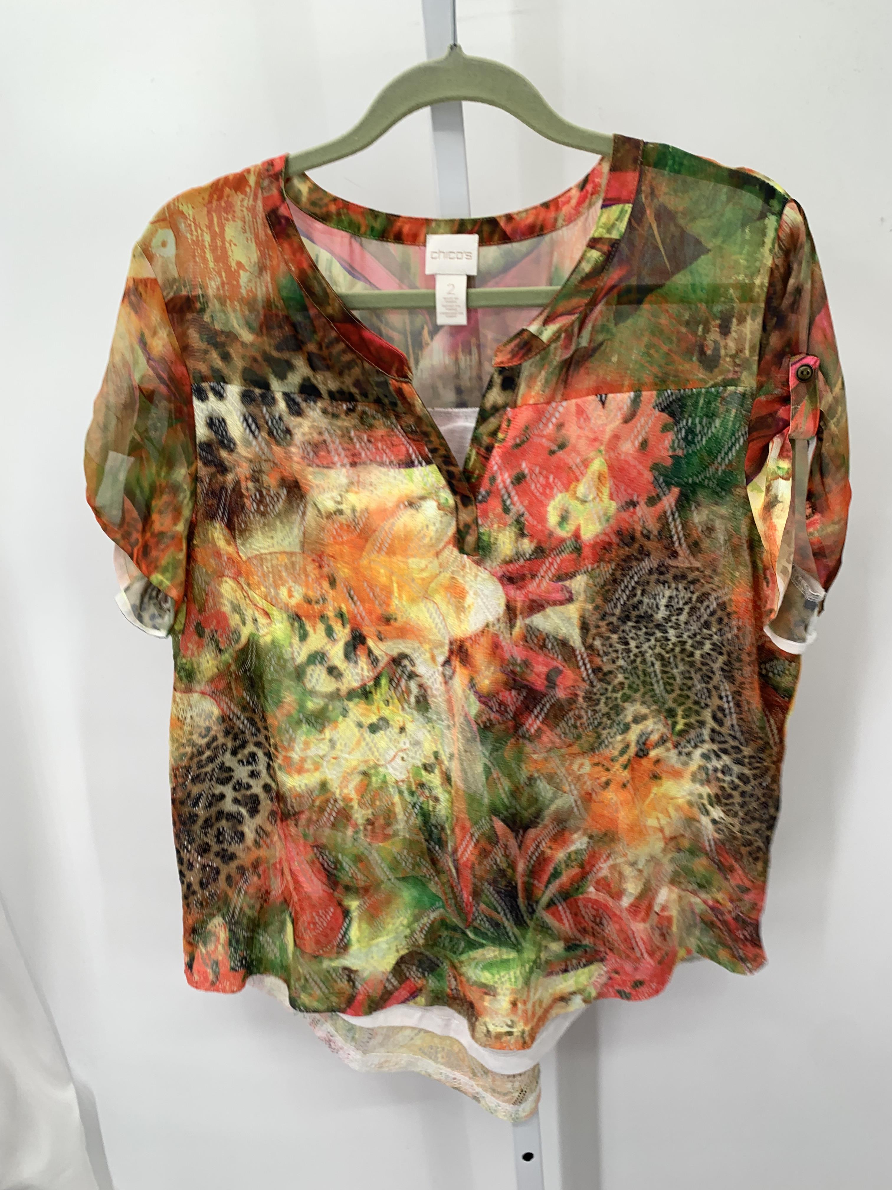 Chico's Size Medium Misses Short Sleeve Shirt
