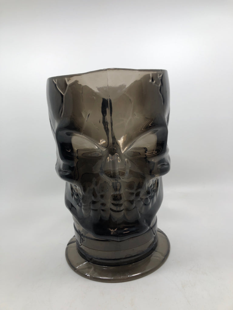 BLACK PLASTIC SKULL PITCHER.