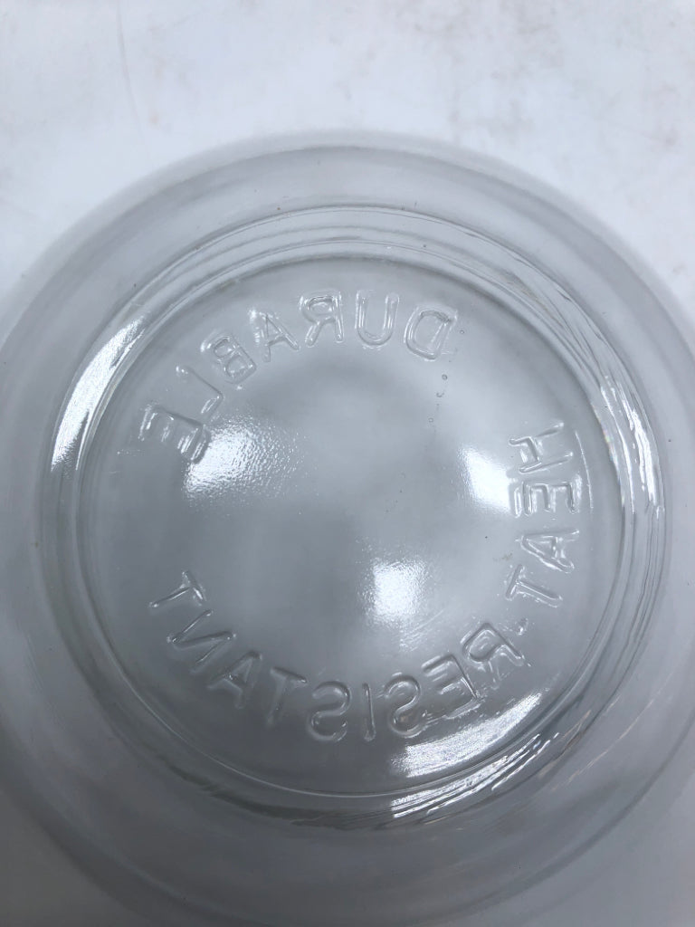 3PC DURABLE CLEAR GLASS NESTING BOWLS.