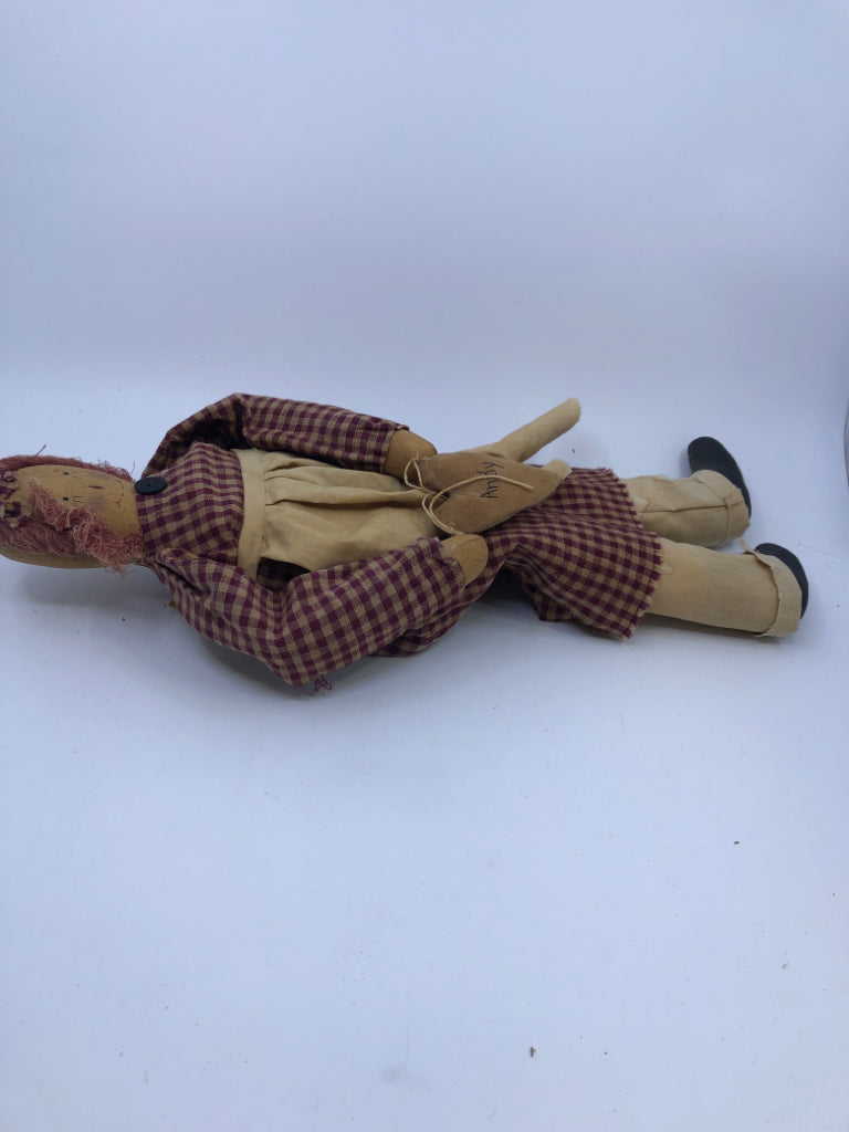 RAGGEDY ANN PRIMITIVE DOLL.