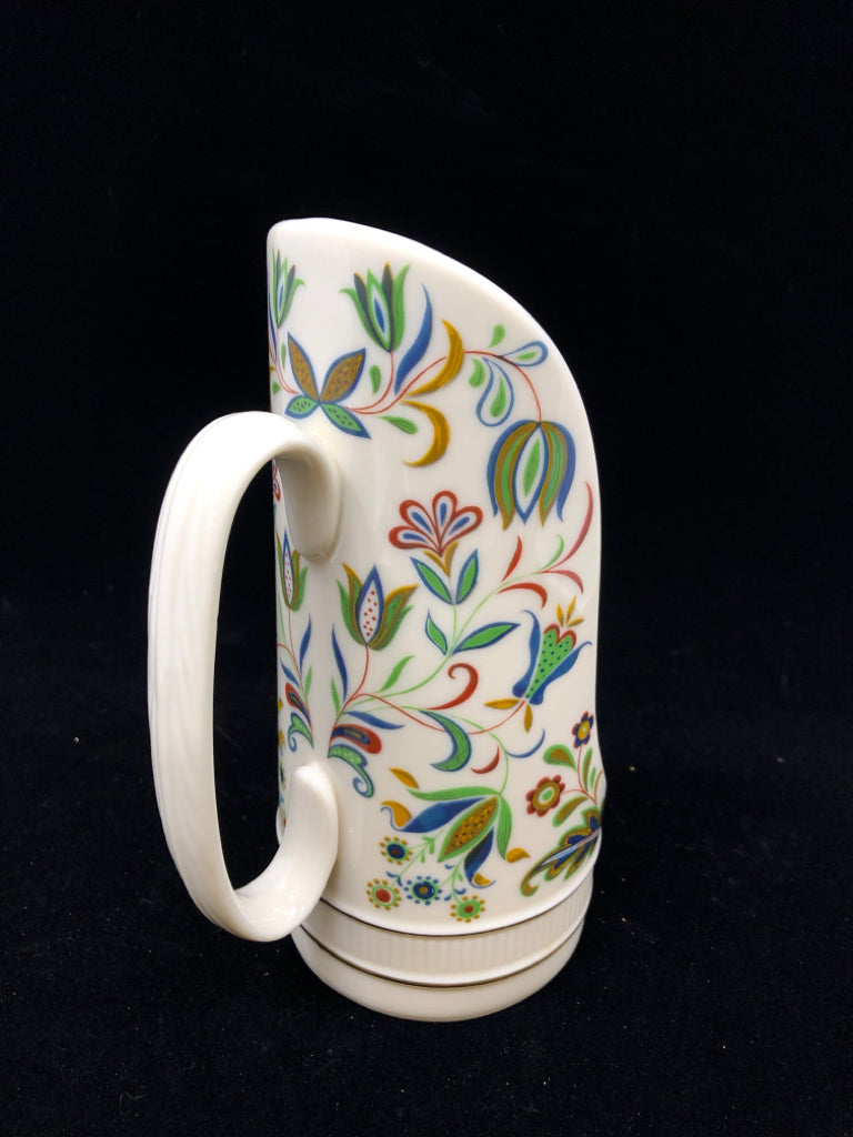 LENOX BLUE/GREEN FLORAL CANDLESTICK HOLDER.