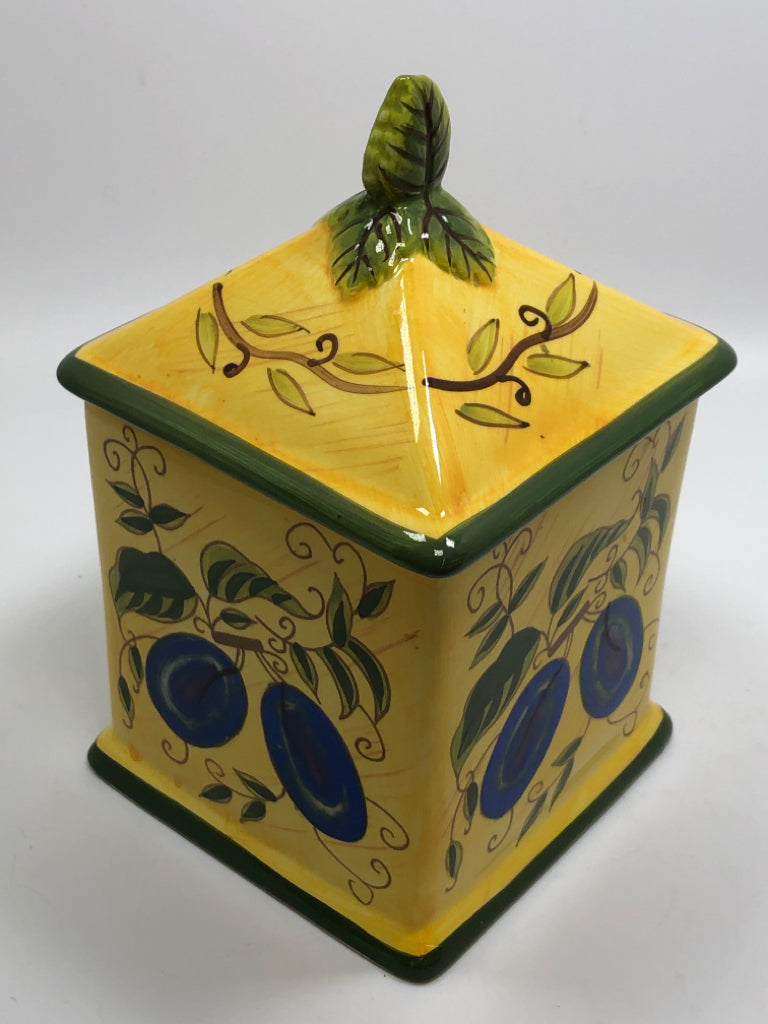 4PC YELLOW FRUIT CANISTERS.