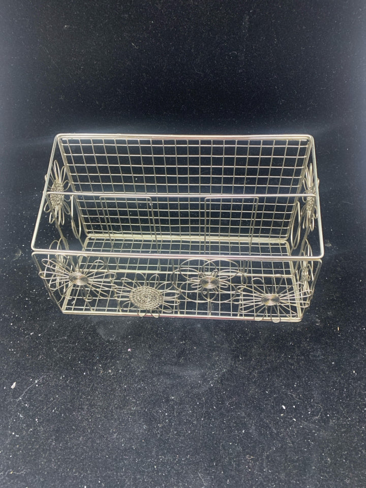 2 SLOT METAL MAIL FILE W/ FLOWERS.