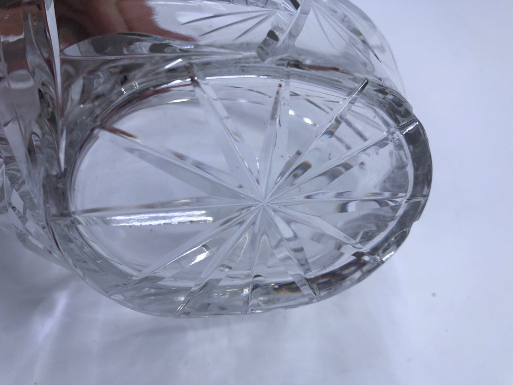 ETCHED GLASS BASKET DISH.