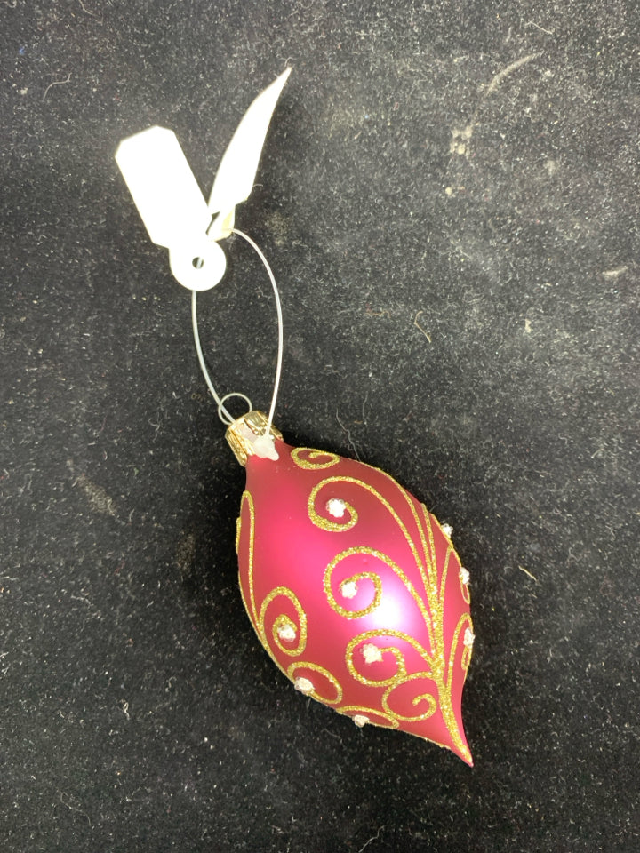 PINK GLASS ORNAMENT.