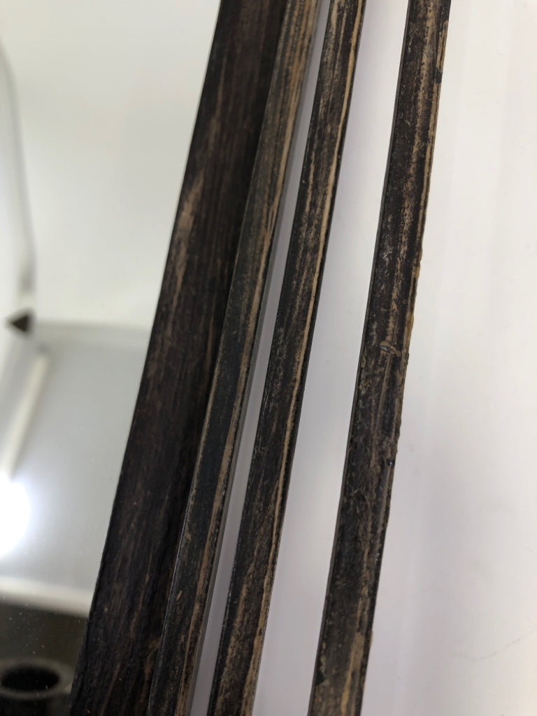 HEAVY METAL DISTRESSED MIRROR W/TAPER HOLDER.