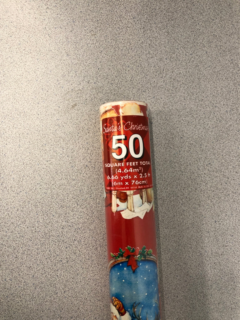 NIP RED SANTA WRAPPING PAPER.
