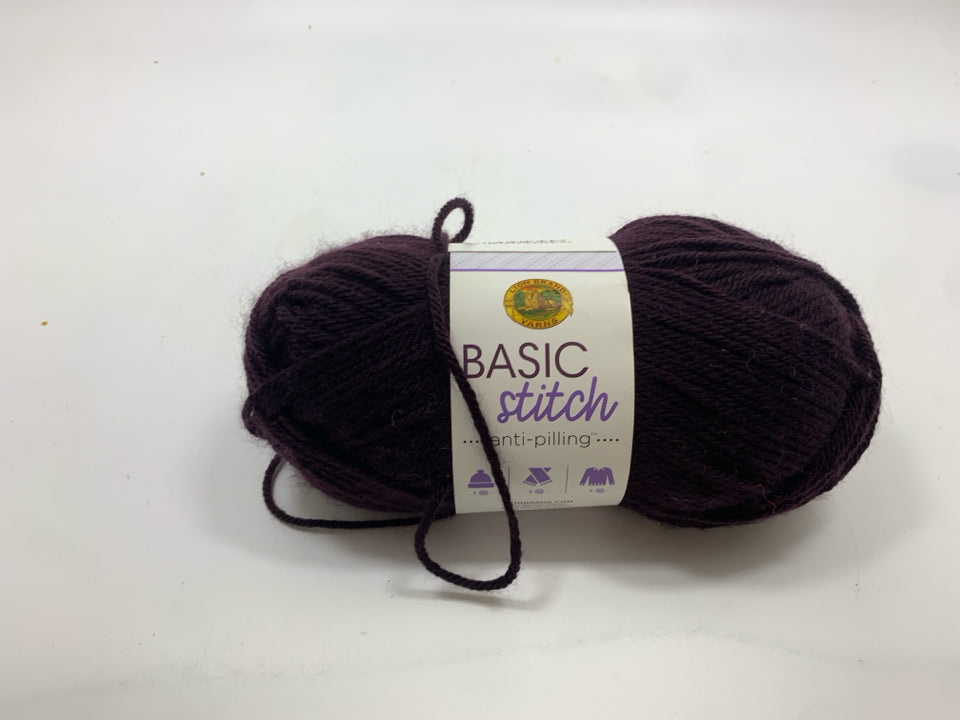 DARK PURPLE YARN.