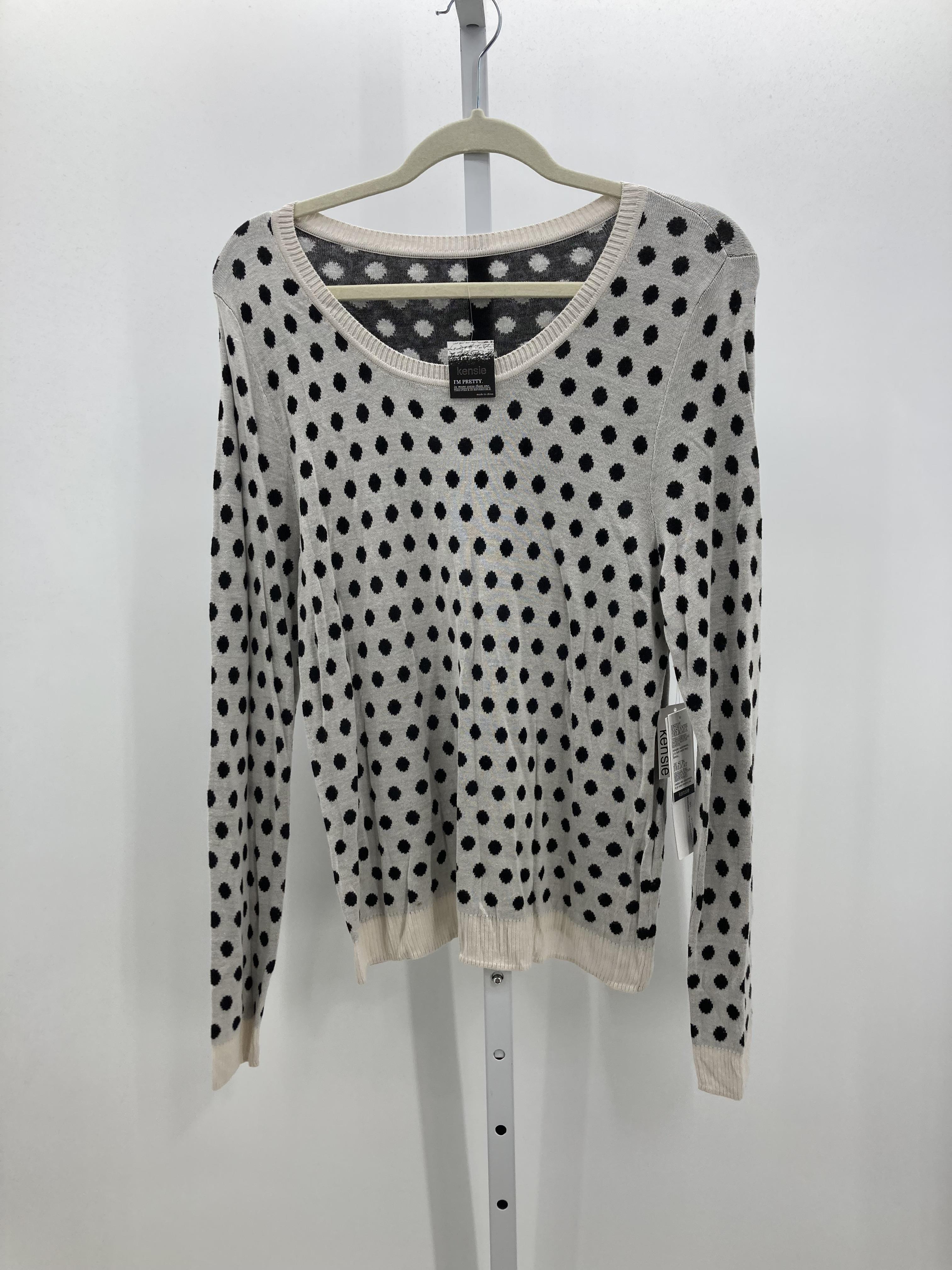 Kensie Size Large Misses Long Slv Sweater