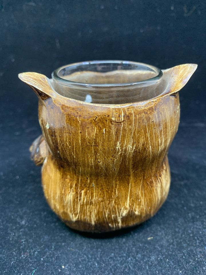 YANKEE CANDLE RESIN OWL TEA LIGHT HOLDER.