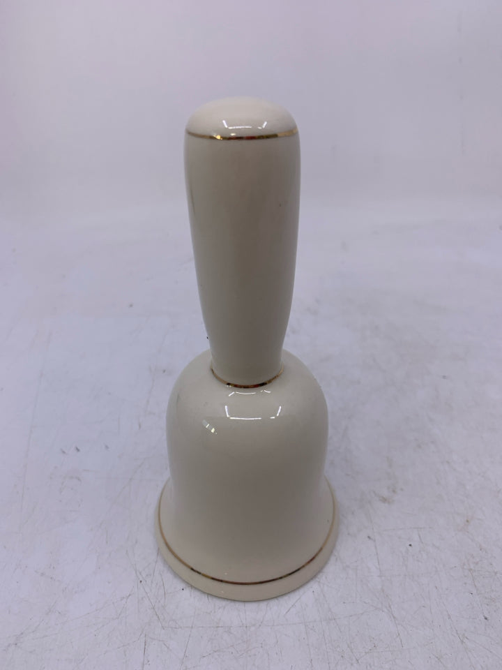 CREAM CERAMIC PRINTED ROBIN BELL.