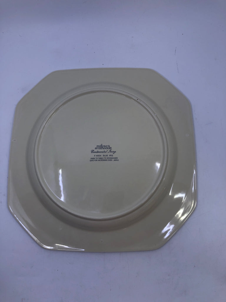 IVORY SQUARE SERVING PLATTER BLUE IRIS MIKASA.