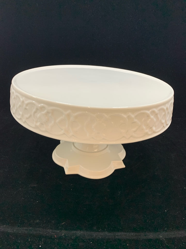 CREAM PEDESTAL DESSERT STAND.