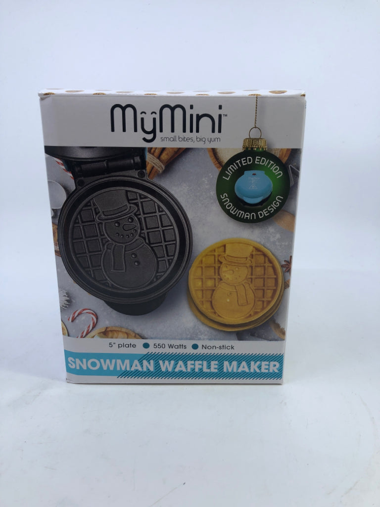 NIB SNOWMAN MINI WAFFLE MAKER.