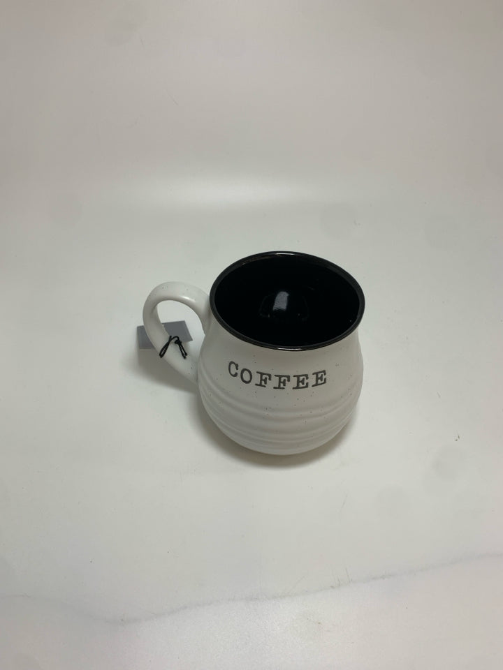 NWT SHEFFIELD HOME B&W SPECKLED COFFEE MUG.