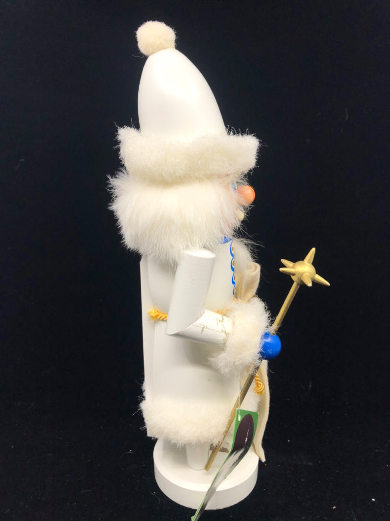 VINTAGE WHITE SNOW KING NUT CRACKER- GERMANY.