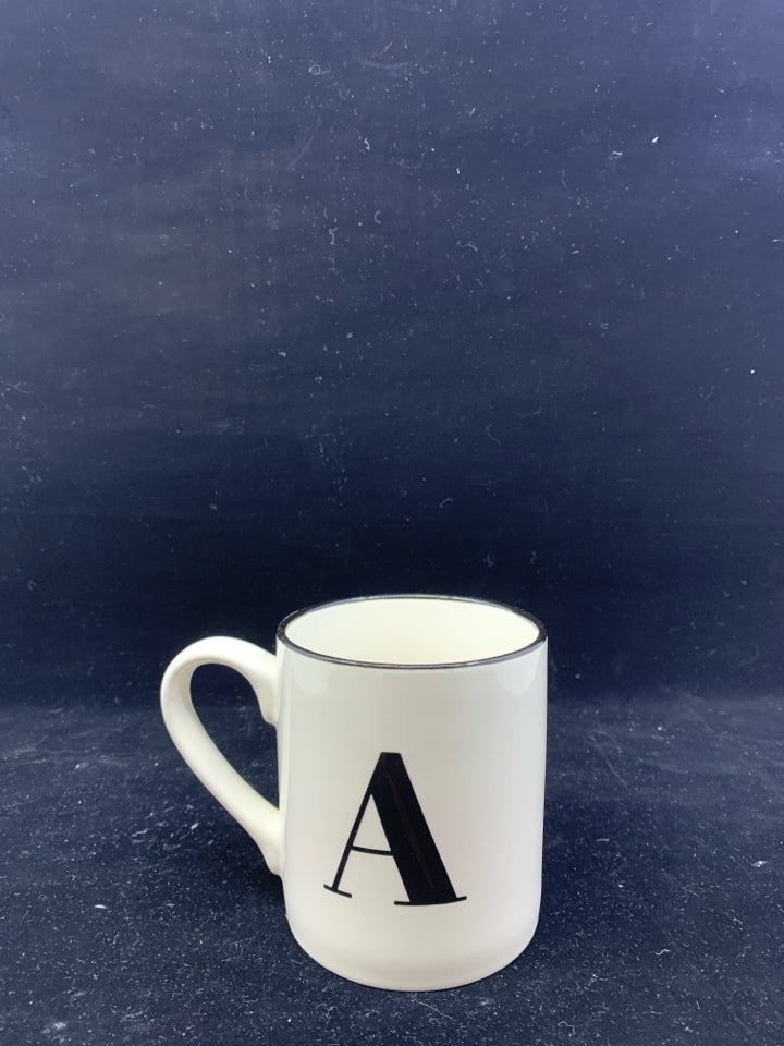 "A" MONOGRAM MUG.