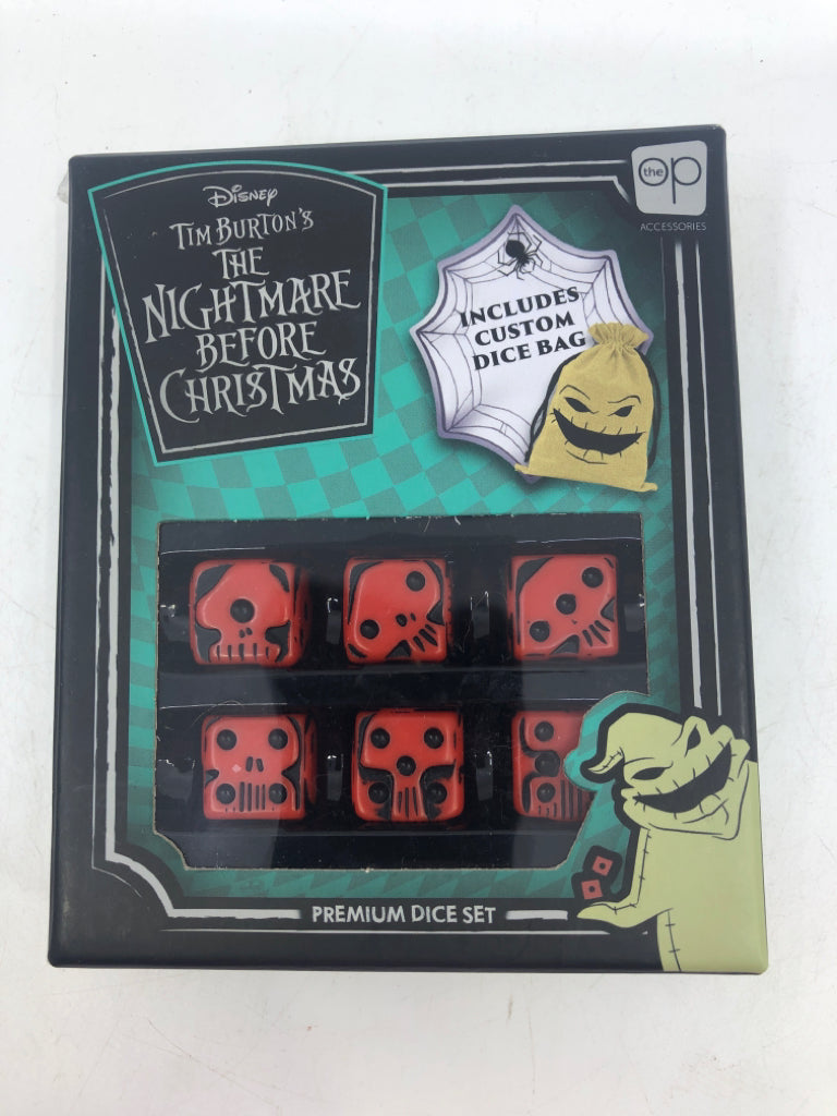 NIB NIGHTMARE BEFORE CHRISTMAS DICE SET.