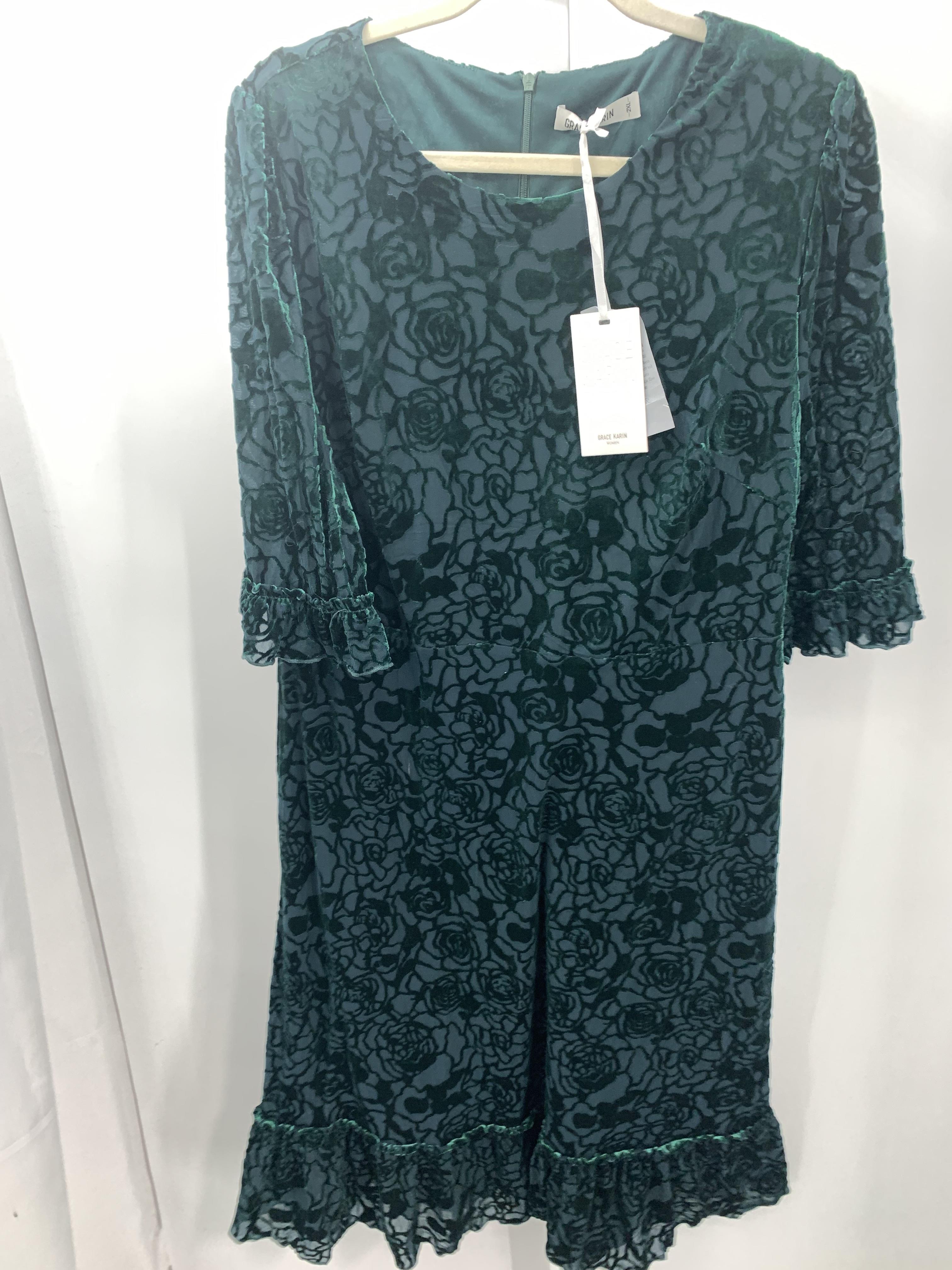 Grace Karin Size 2X Womens Short Sleeve Dress