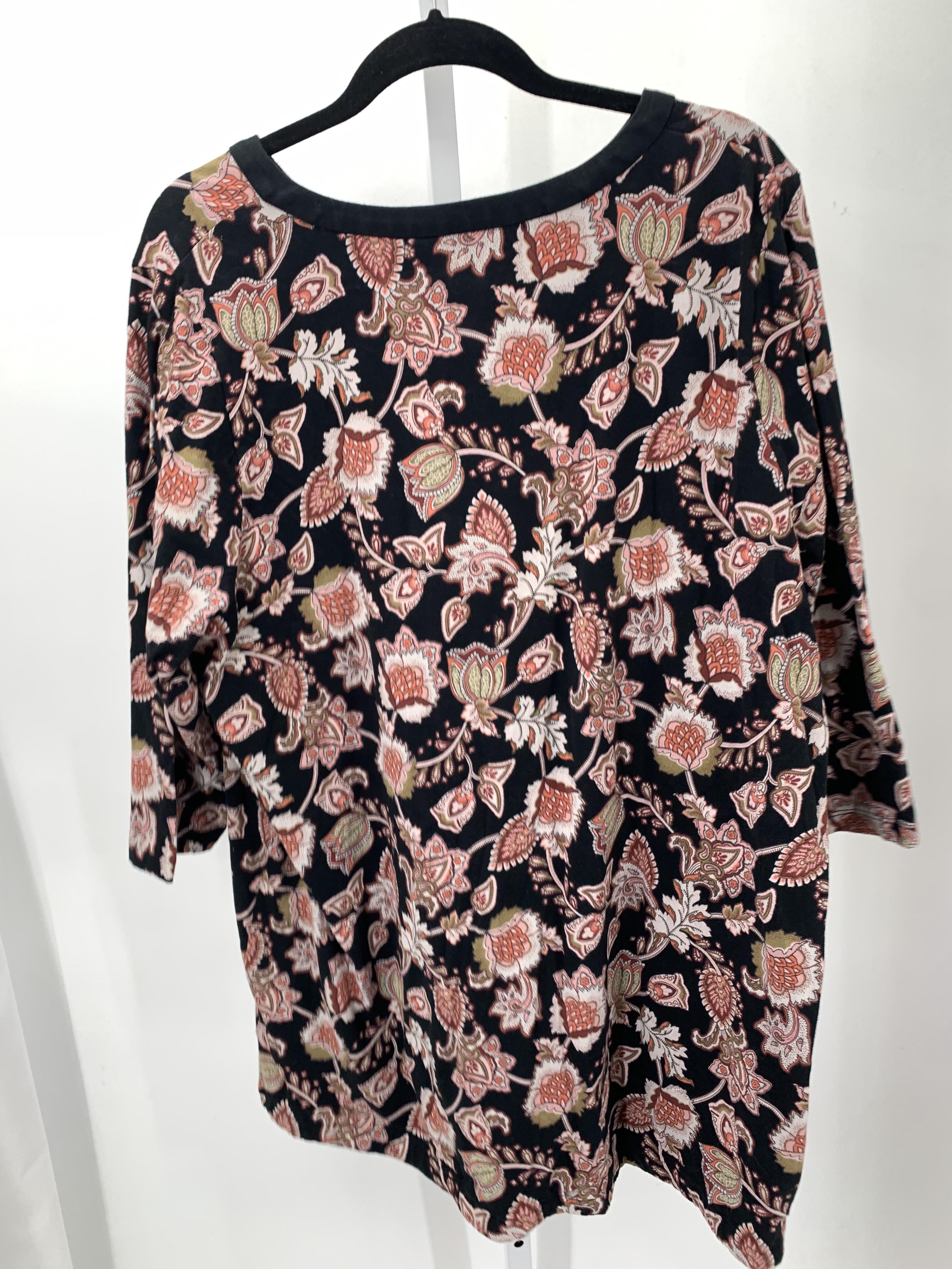 Lands End Size 2X Womens 3/4 Sleeve Shirt