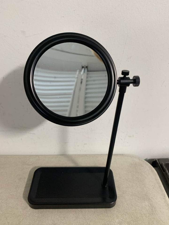 VANITY MIRROR MAGNIFIED W/ RECTANGLE BASE.