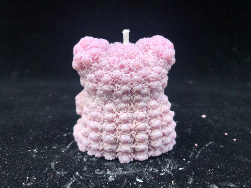 HANDMADE SOY WAX TEDDY BEAR CANDLE.