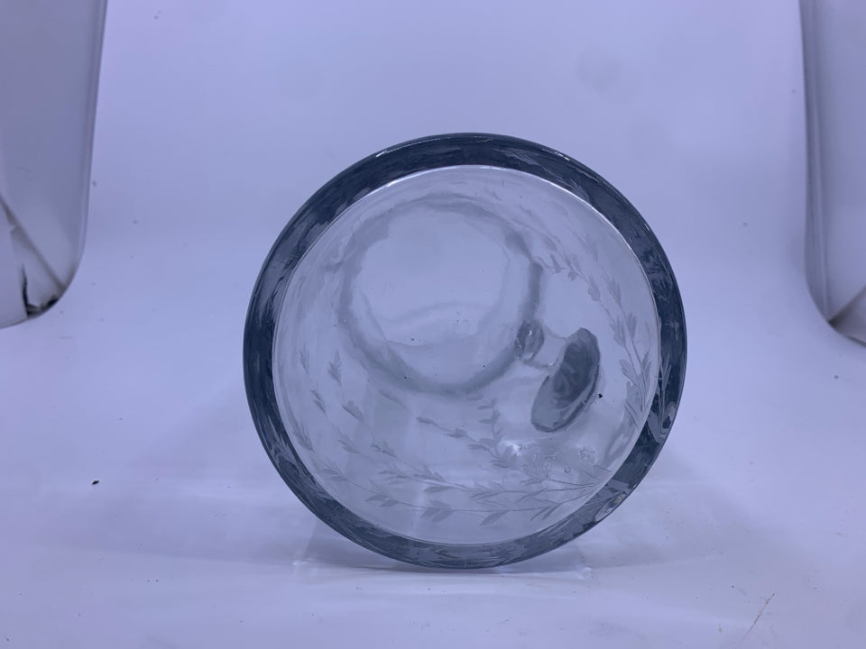 VTG LARGE ETCHED PITCHER.