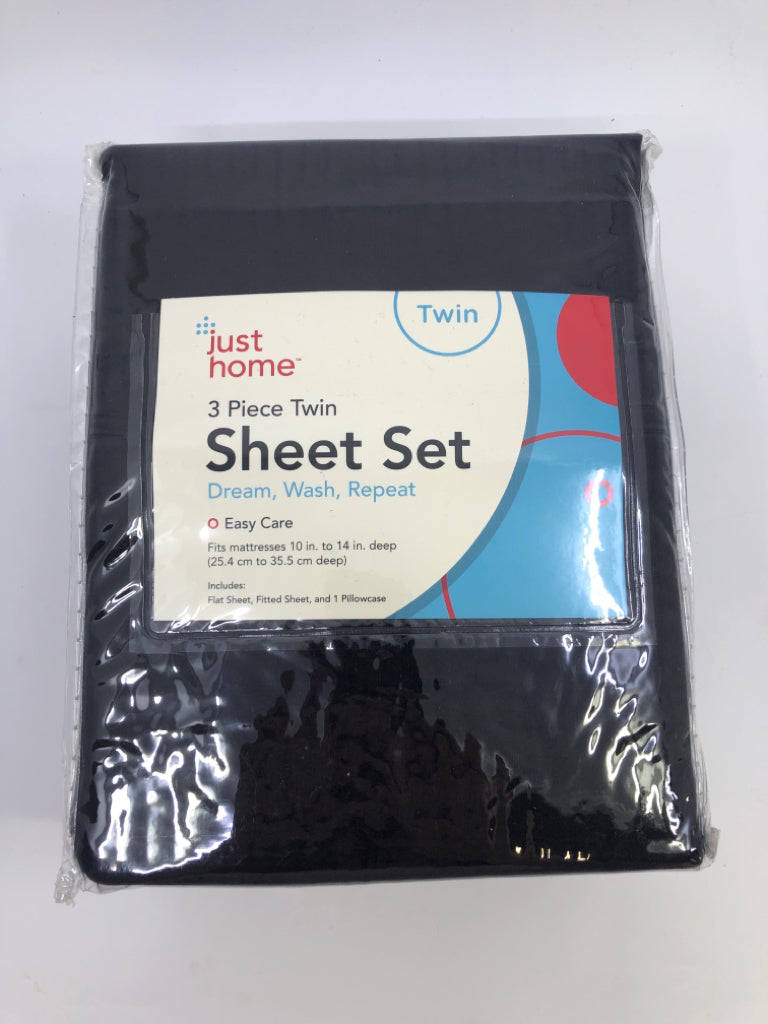 NIP TWIN SHEET SET BLACK.