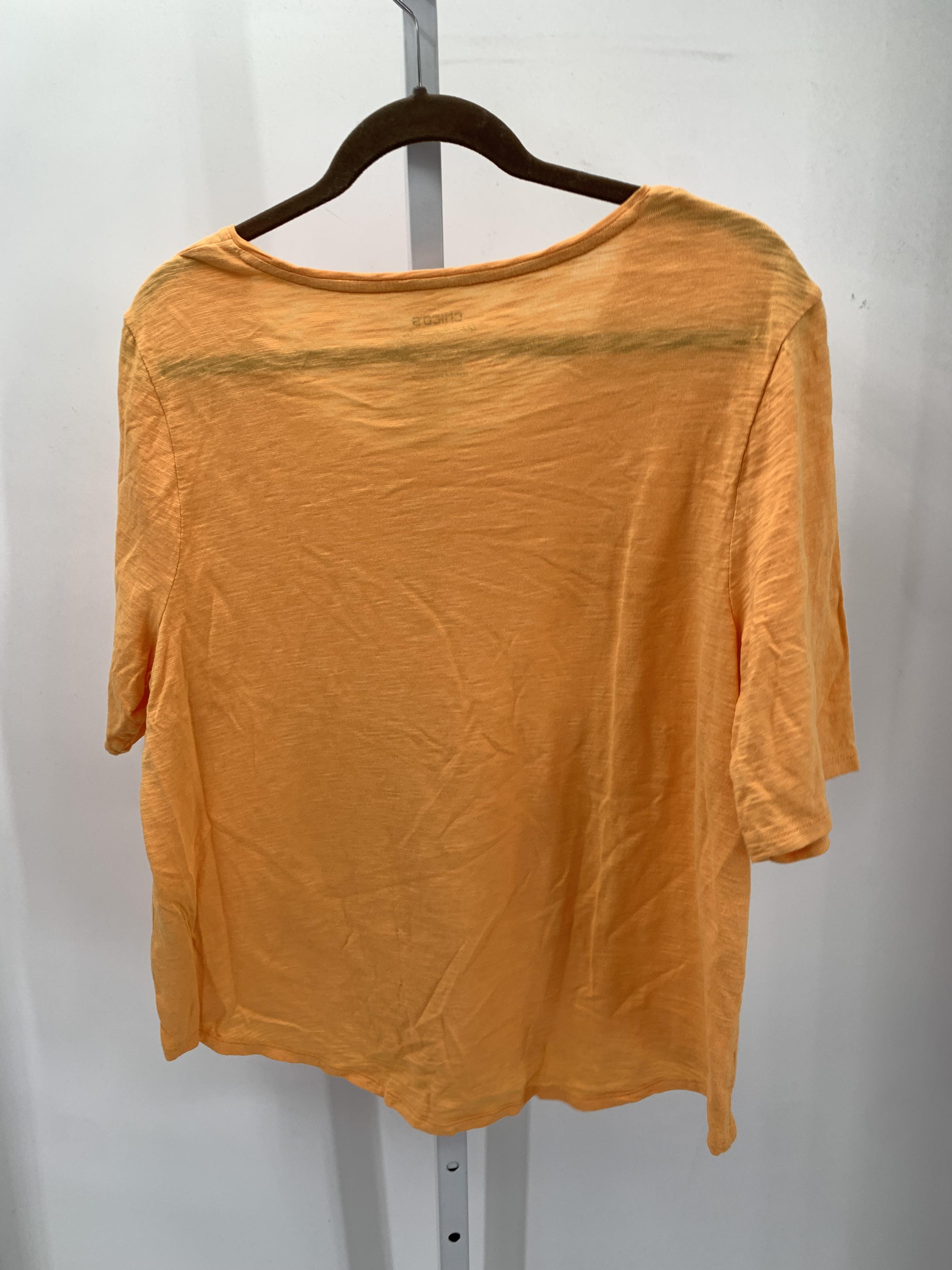 Chico's Size Large Misses Short Sleeve Shirt