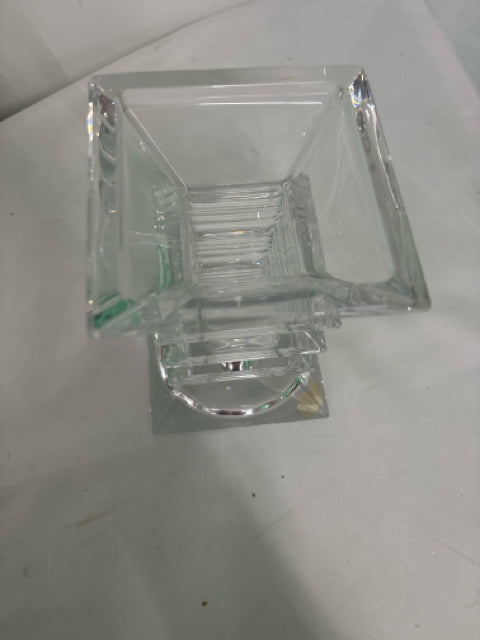 SQUARE TAPER/ PILLAR CRYSTAL CANDLE HOLDER.