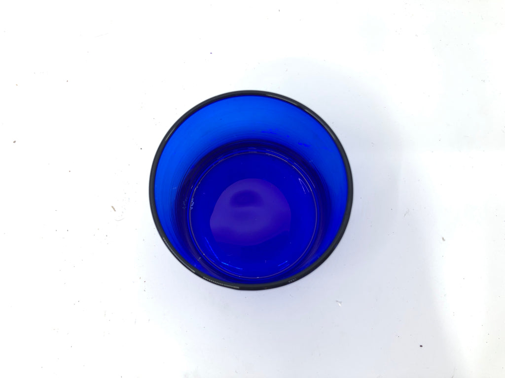 SMALL COBALT BLUE CANDLE HOLDER.