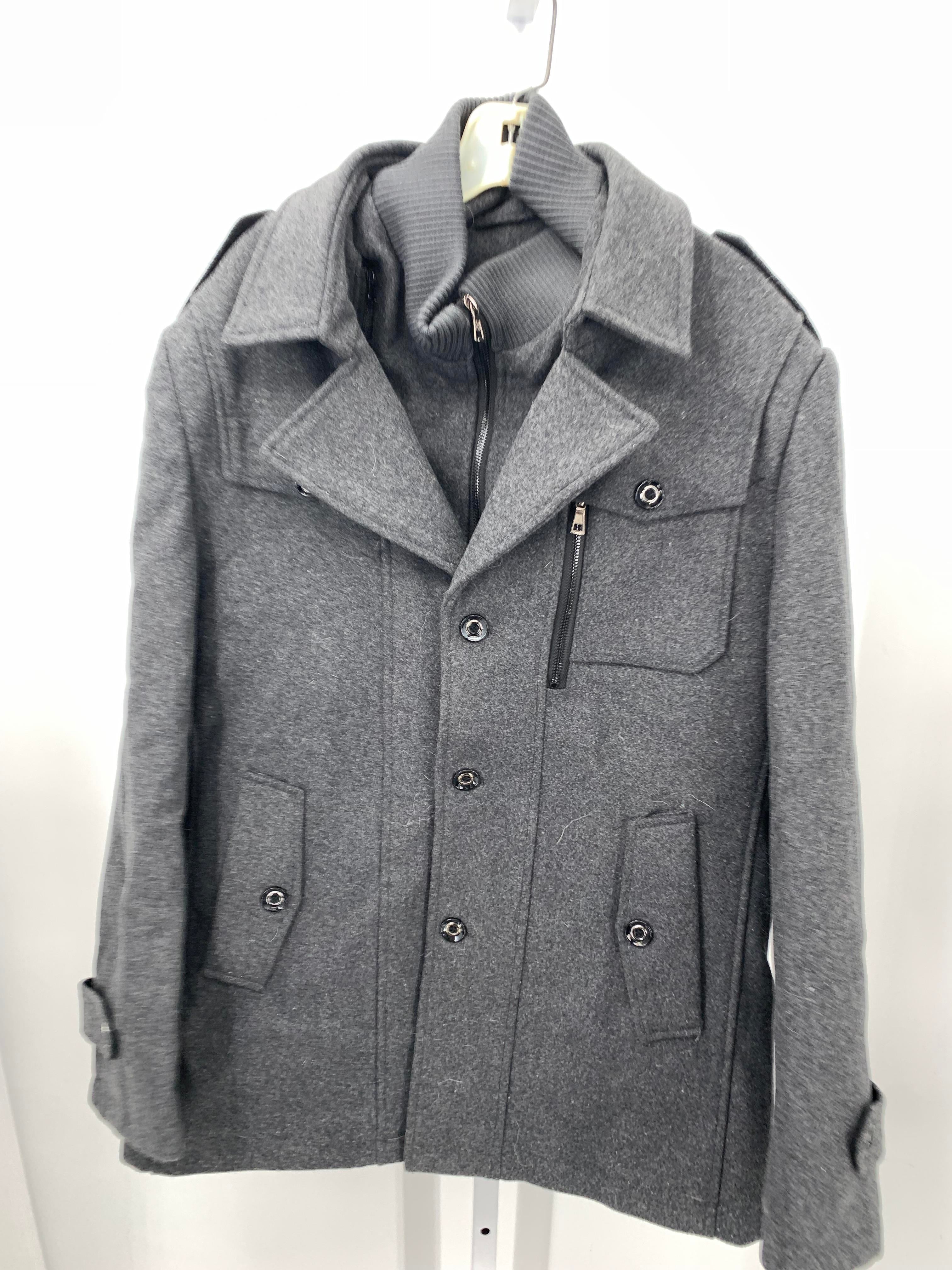 WOOL BLEND BTN DOWN JACKET.