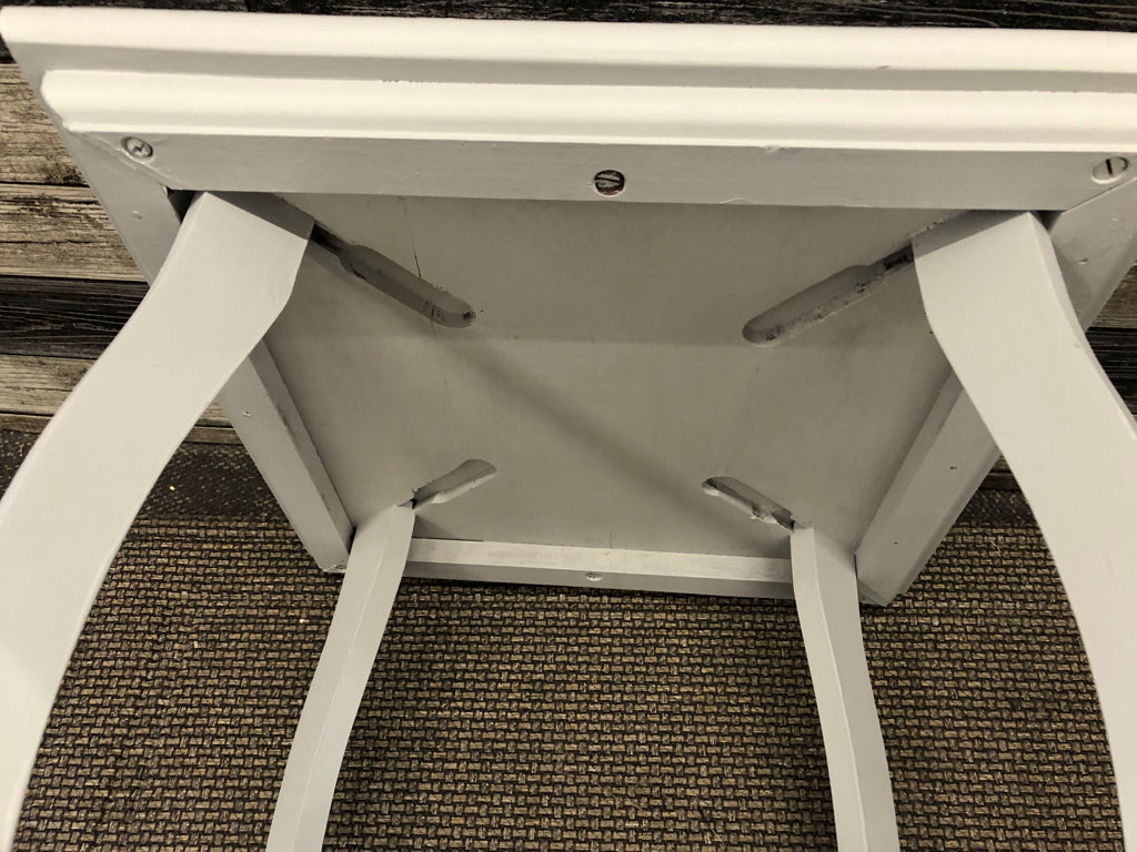TALL GRAY SIDE TABLE.