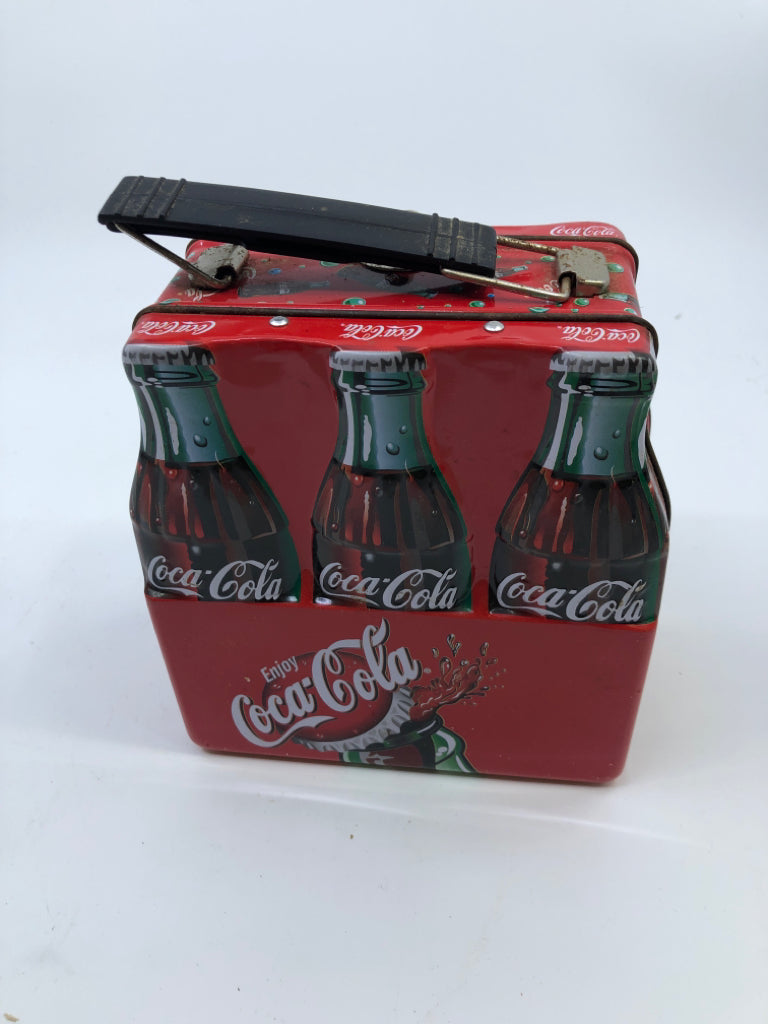 CASE OF COKE TIN W/ HANDLE.
