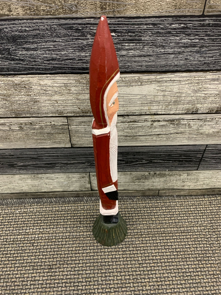 WOOD CARVED SANTA.