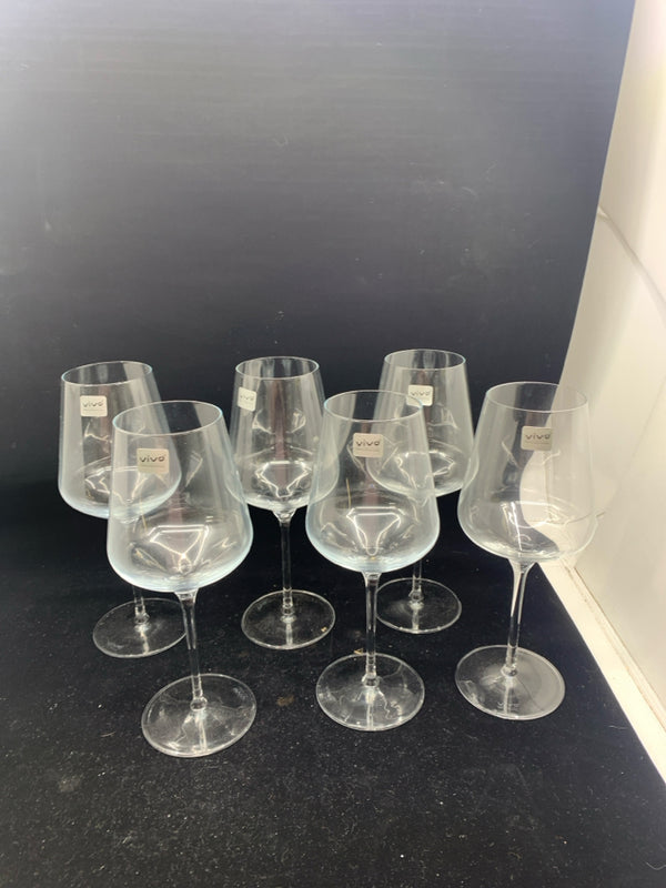 6 VIVO WINE GLASSES.